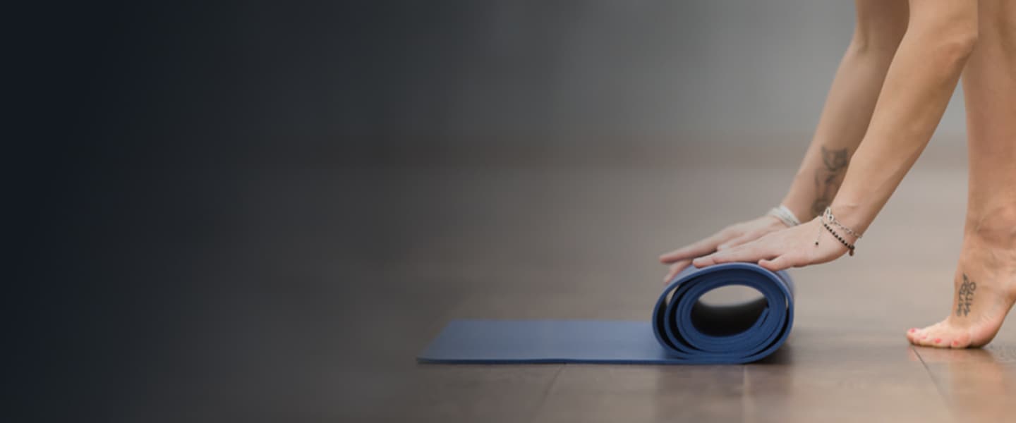 Yoga mat ready for practice